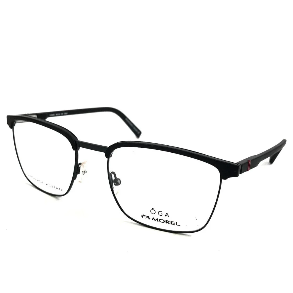 OGA by Morel Eyeglasses Frames 10094O NG01 Matte Black Square Full Rim 56-20-145